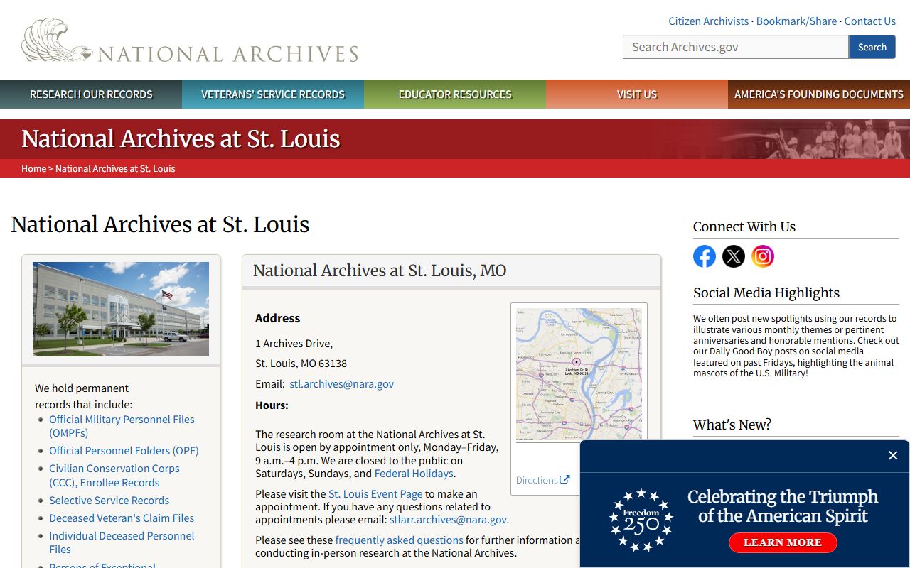 national archives st. louis genealogy records