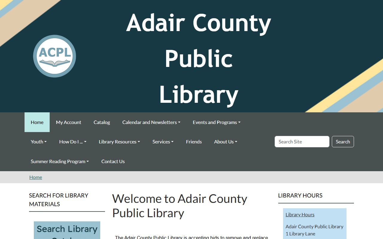 adair county public library genealogy records resources