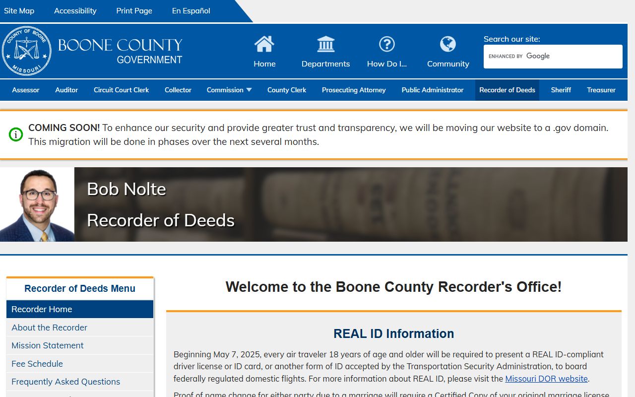 boone county recorder of deeds genealogy records columbia missouri
