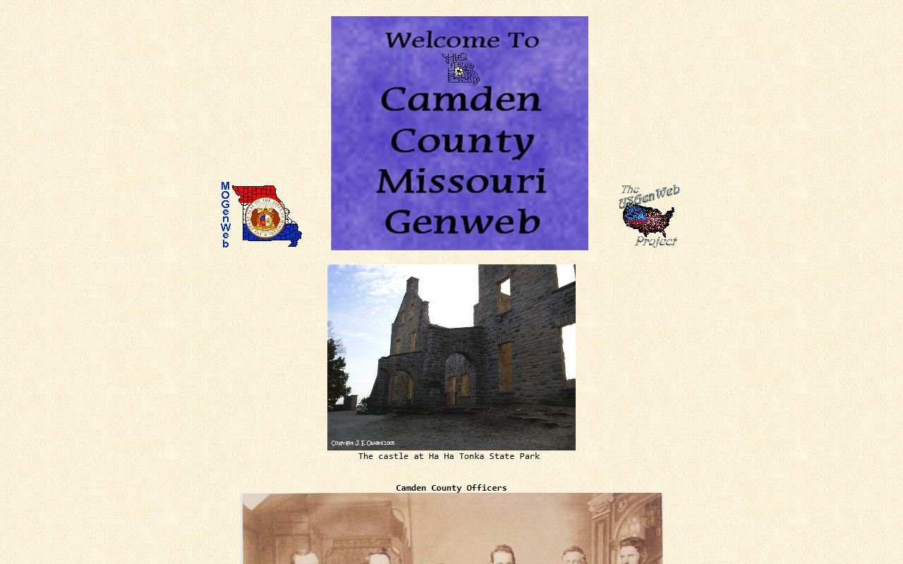 Camden County MOGenWeb genealogy page with local records and research resources