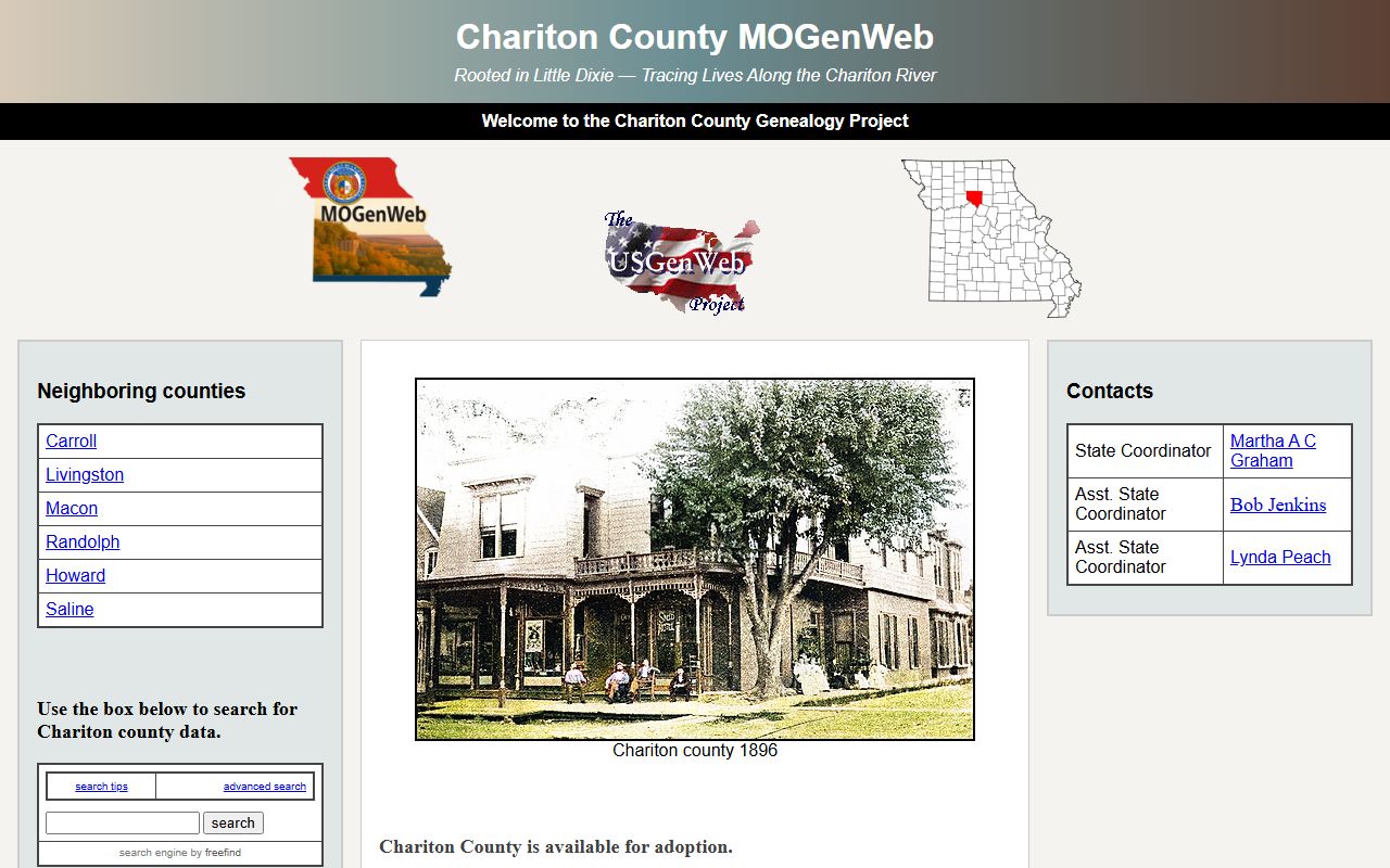 chariton county missouri genealogy records mogenweb