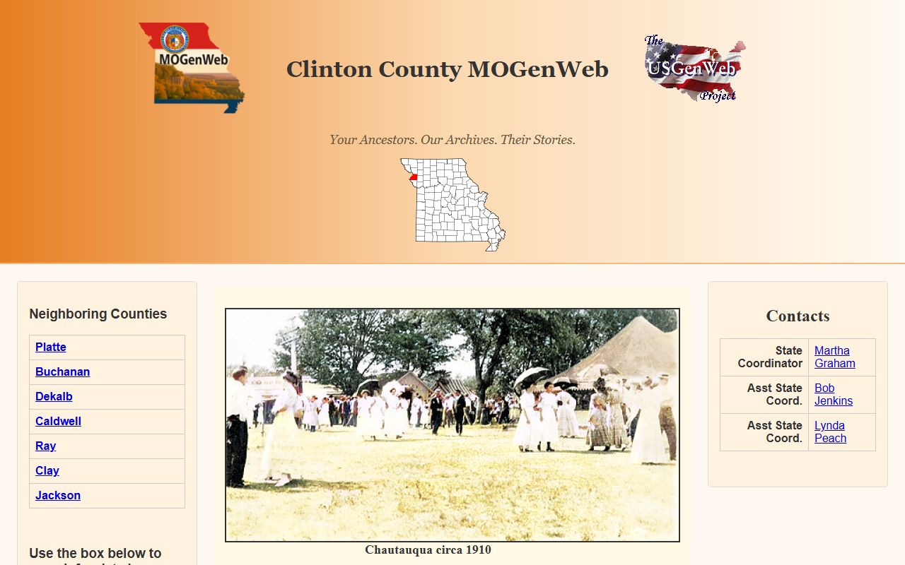 clinton county missouri genealogy records mogenweb