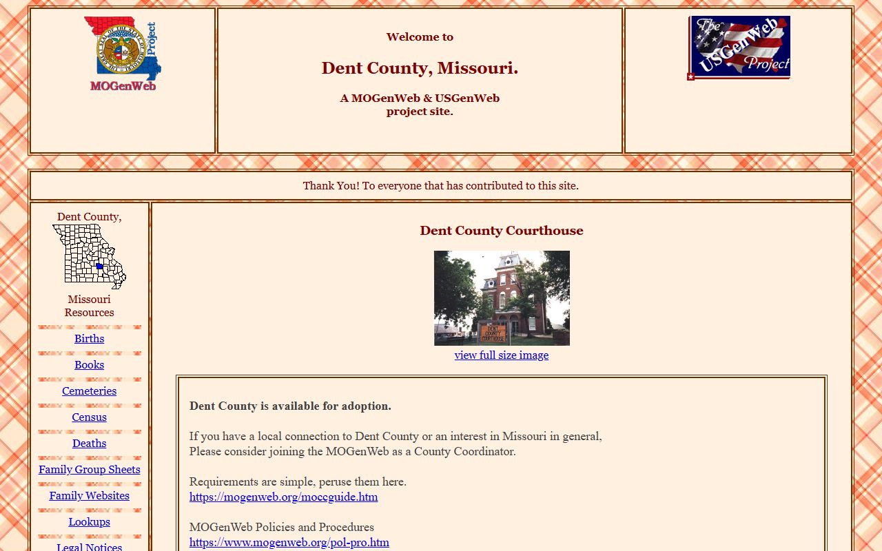 dent county missouri genealogy records mogenweb page