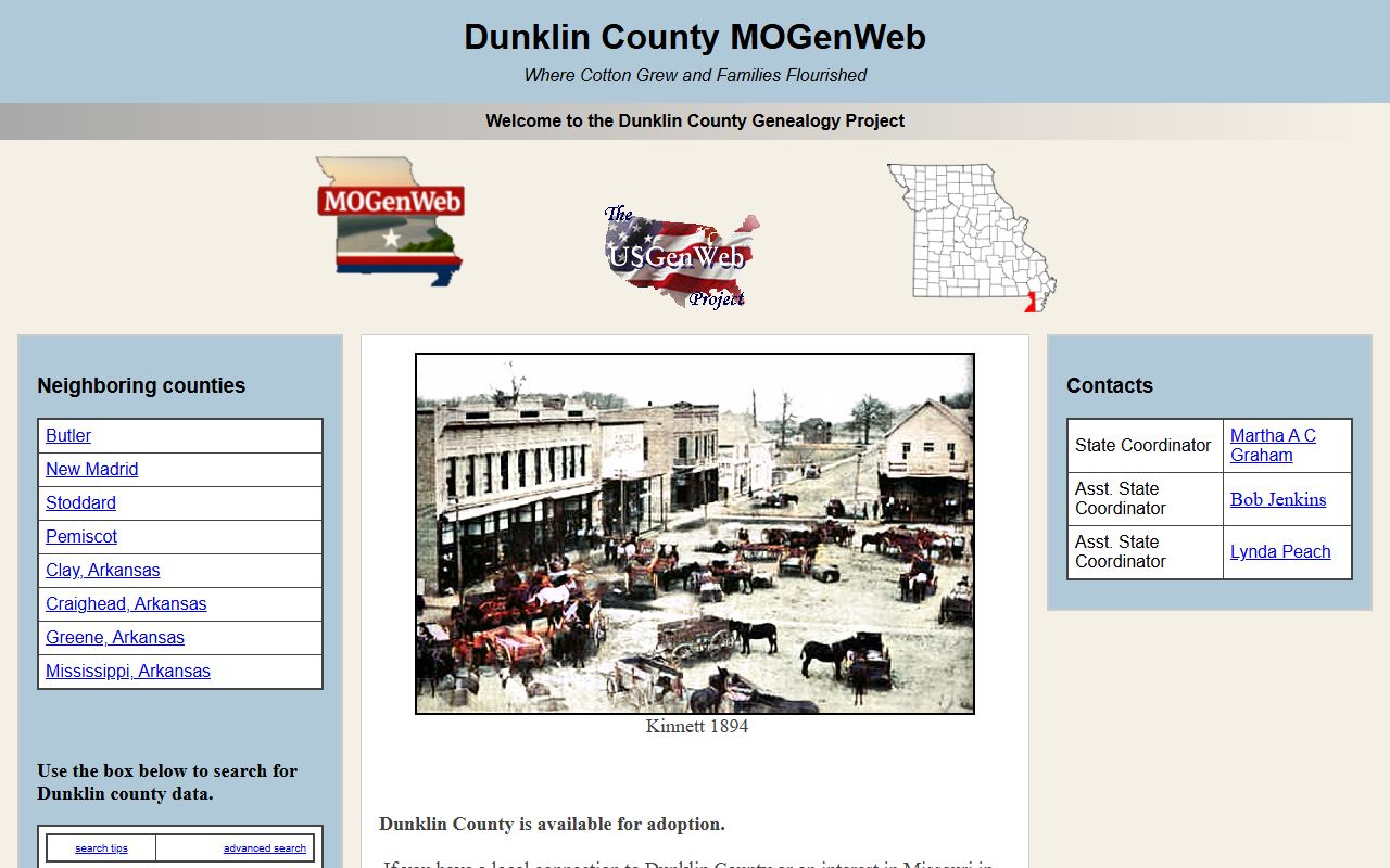 dunklin county missouri genealogy records mogenweb page