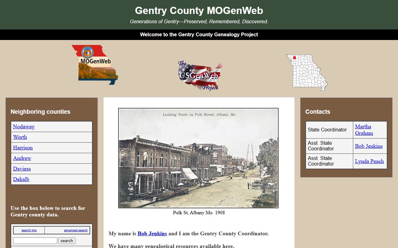 gentry county missouri genealogy records mogenweb page