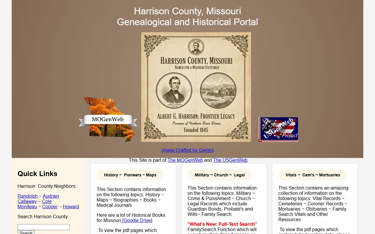 harrison county genealogy records mogenweb page