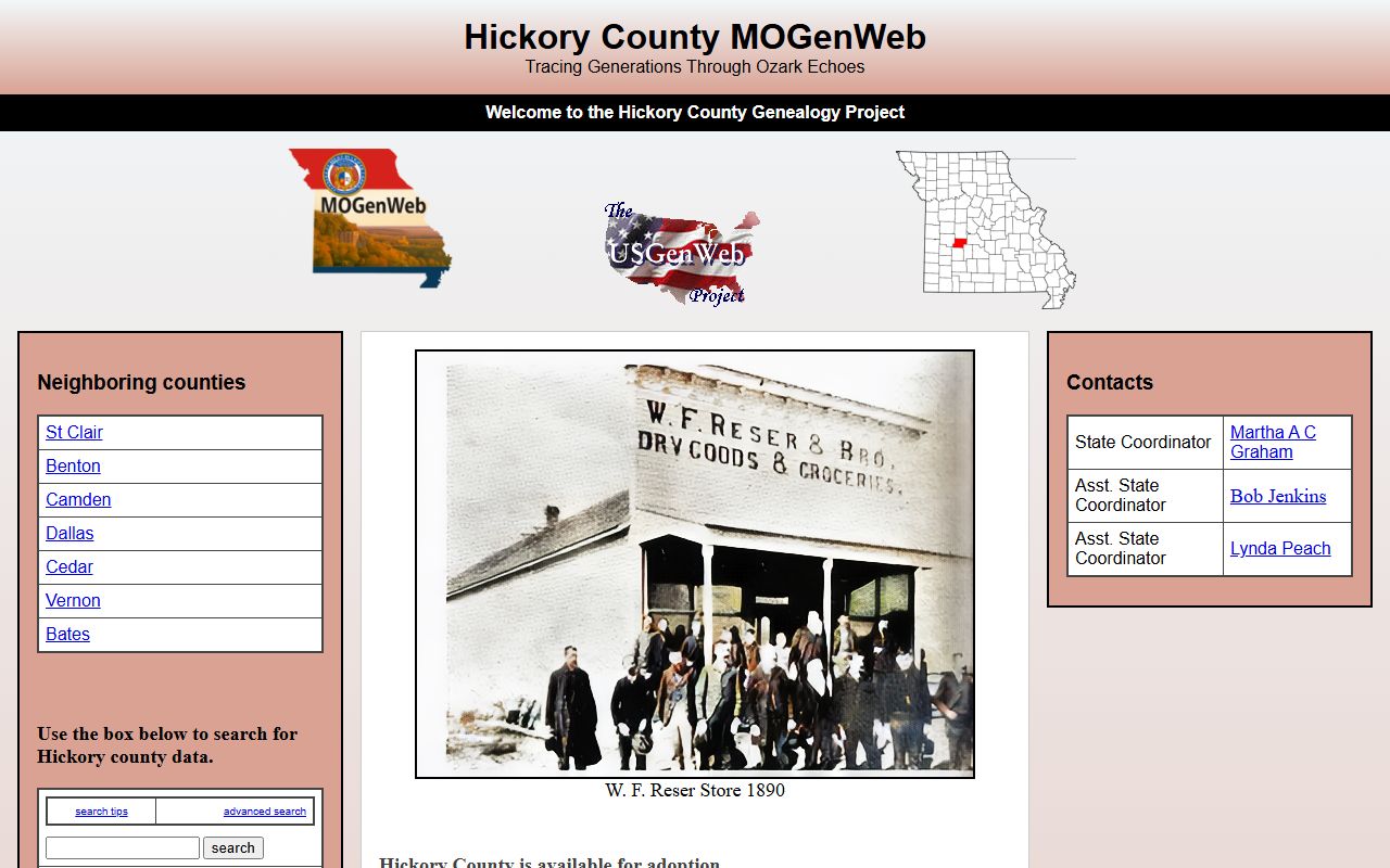 hickory county genealogy records mogenweb research page