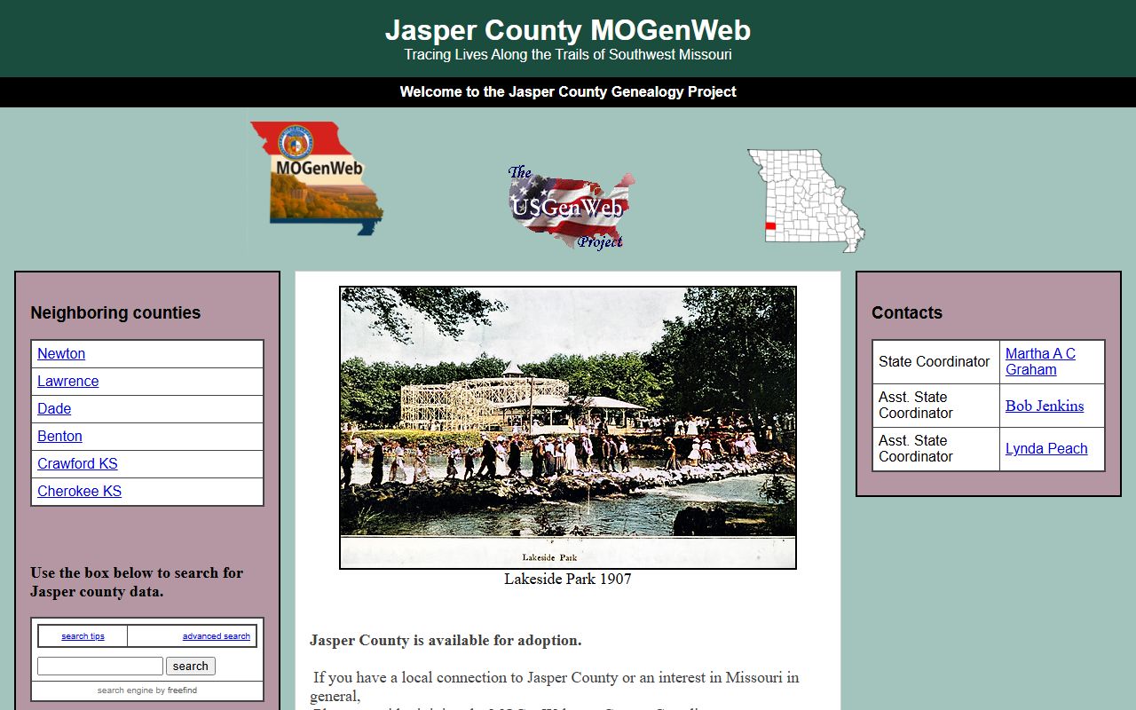 jasper county genealogy records mogenweb research page