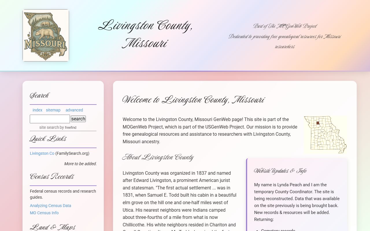 livingston county missouri genealogy records mogenweb page