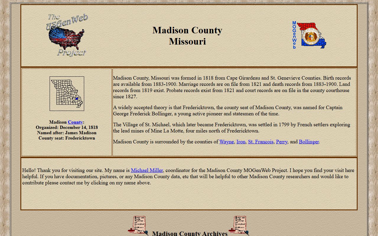 madison county missouri genealogy records mogenweb page
