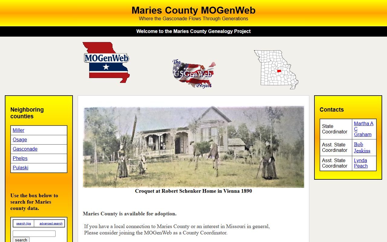 maries county missouri genealogy records mogenweb page