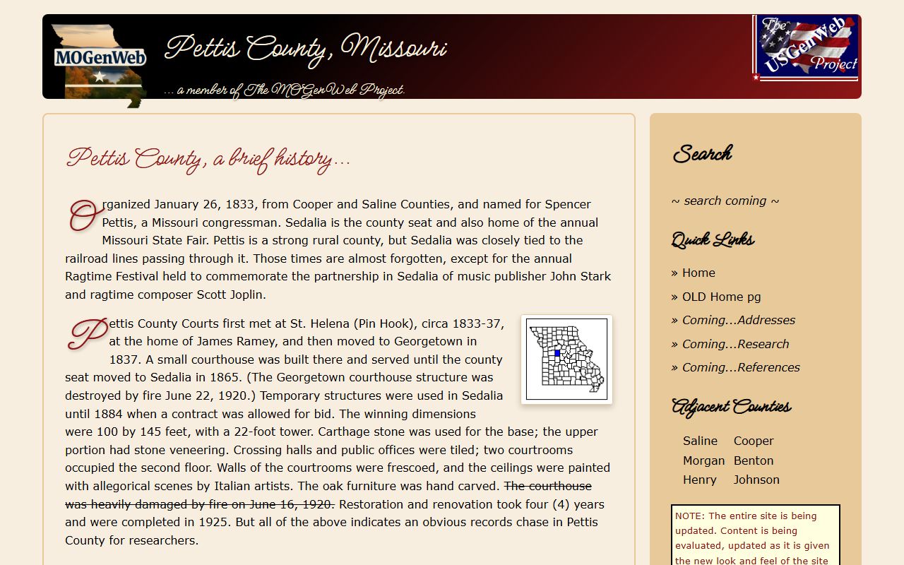 pettis county genealogy records mogenweb