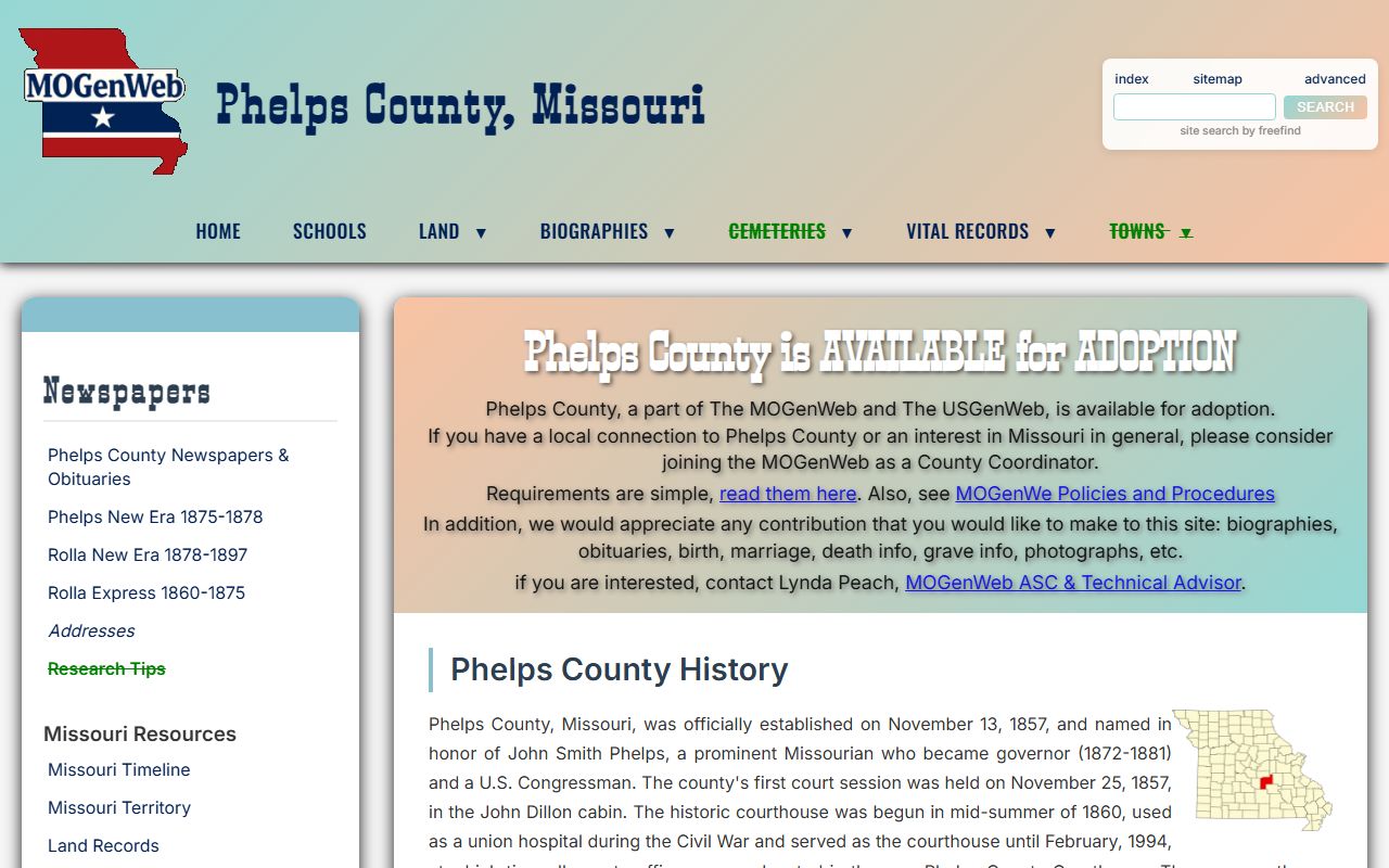 phelps county genealogy records mogenweb