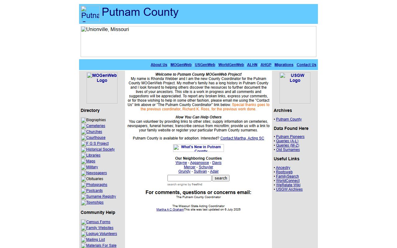 putnam county genealogy records mogenweb page
