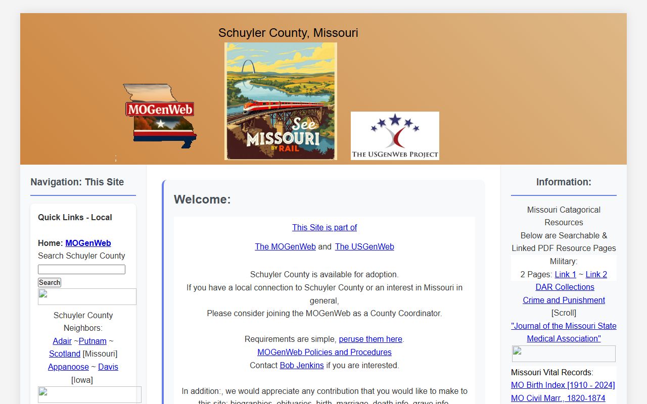 schuyler county genealogy records MOGenWeb