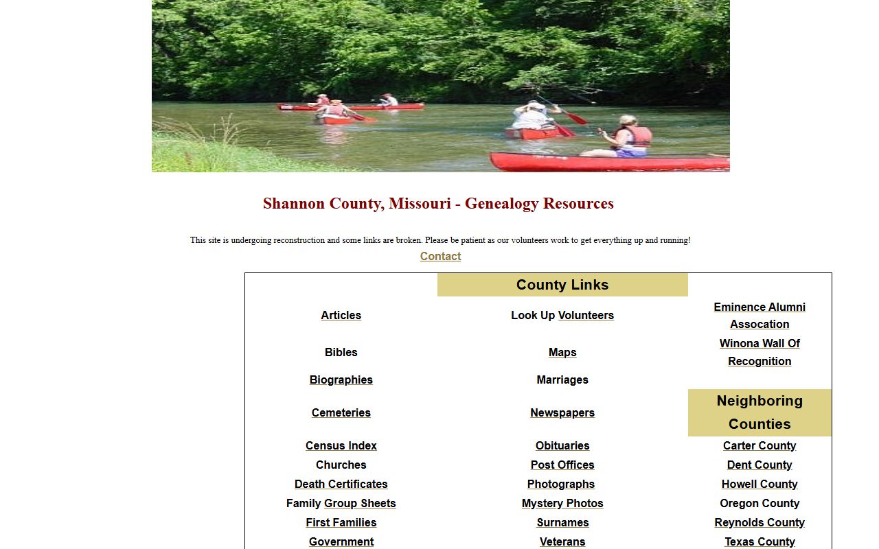 shannon county genealogy records mogenweb