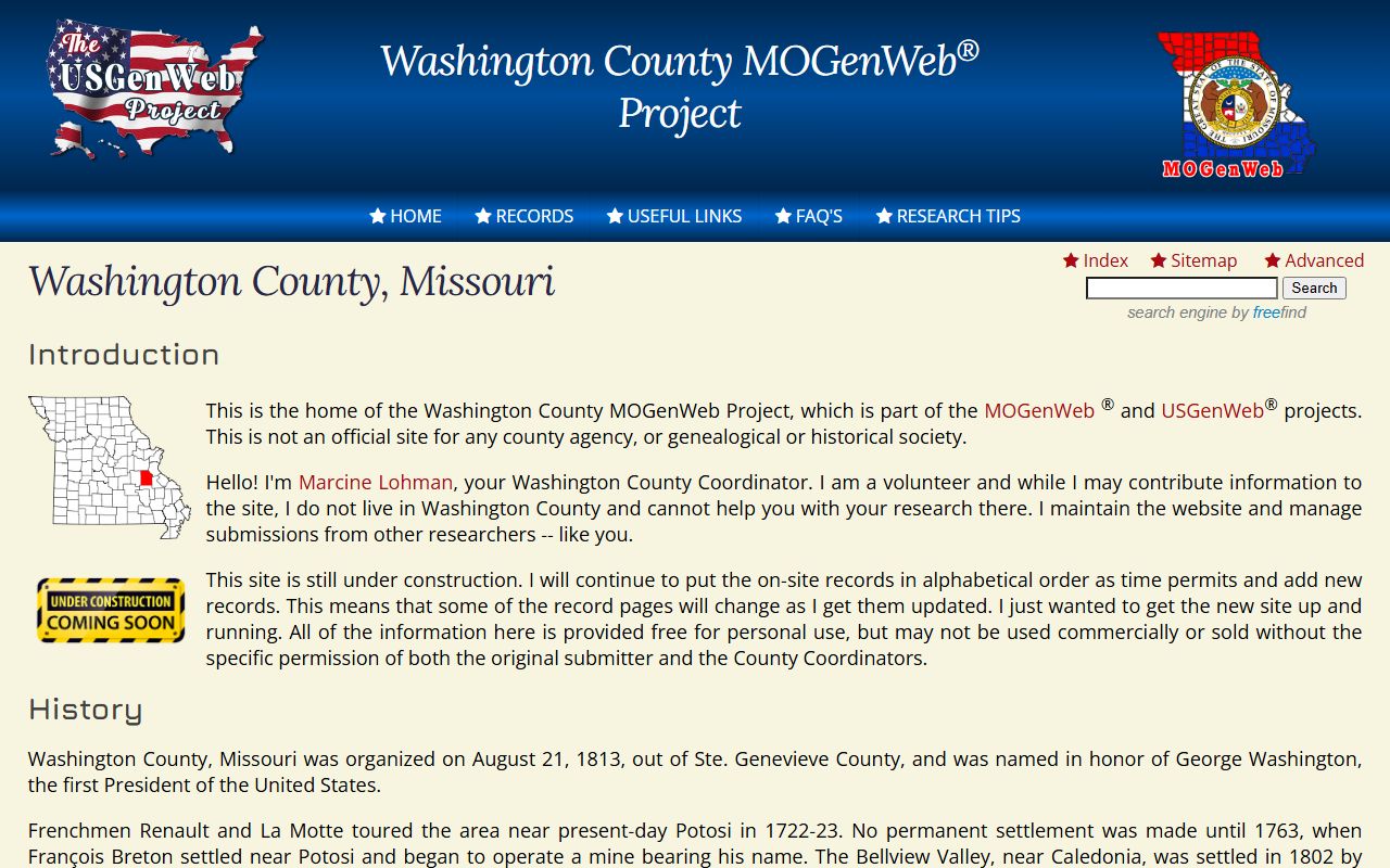 washington county genealogy records mogenweb