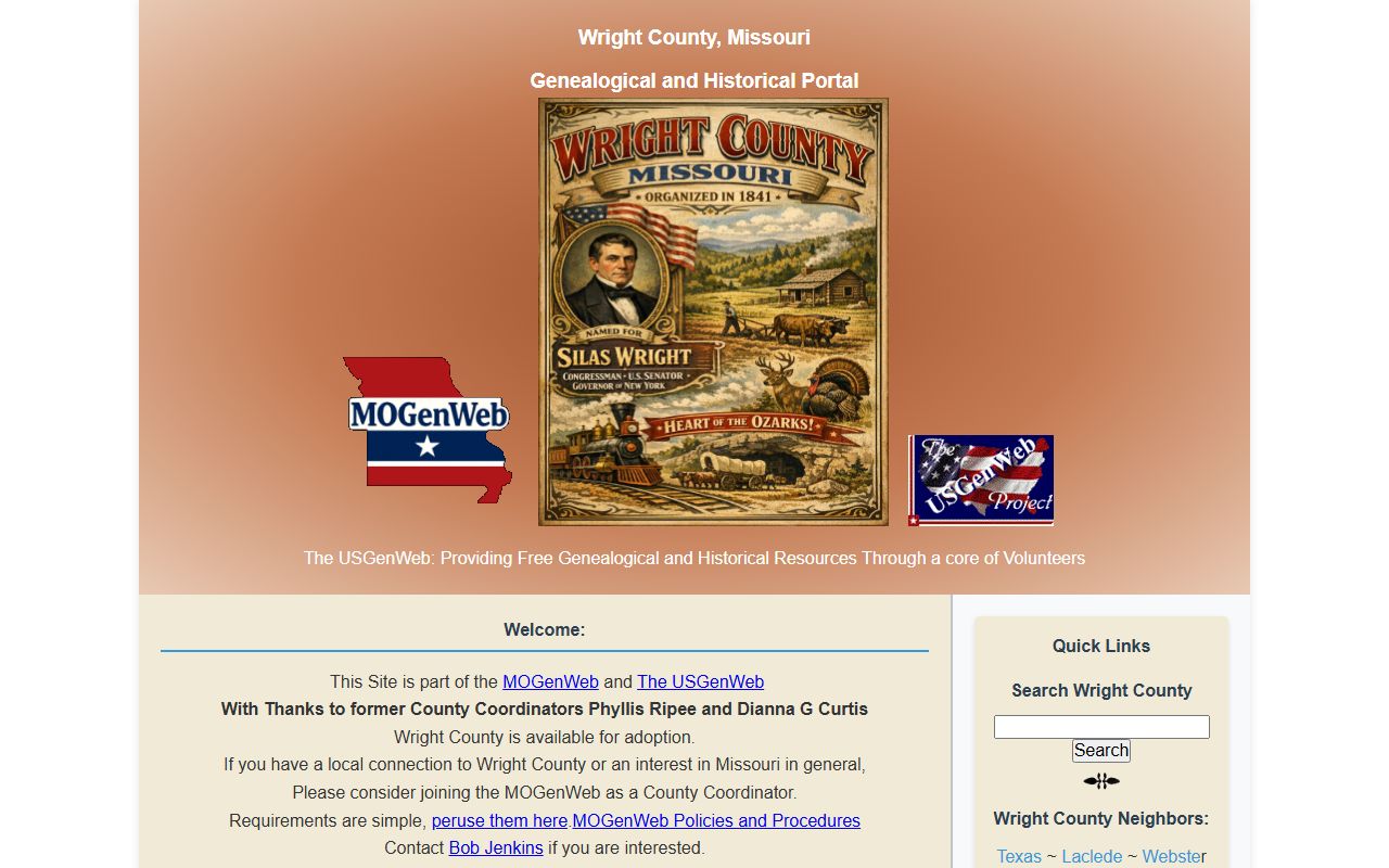 wright county genealogy records mogenweb